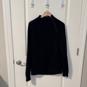 Black Ribbed Turtleneck Sweater